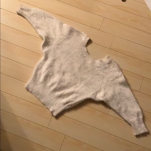White rabbit hair sweater from le chateau, size M